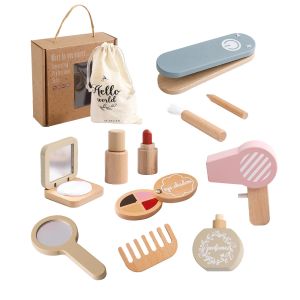 Girls childrens makeup set wooden makeup toy set Hair salon toy set Toddler pretend makeup set Princess birthday gift2 3 4 5 6 year old girls play makeup