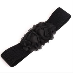 Ikat Pinggang Elastis Bunga Lace Gesper Belt Wanita Sabuk Gesper Fashion Casual Dewasa Obi Karet Mewah Kekinian Jumbo