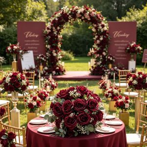 Artificial Flower Silk Rose Brial Bouquet Vase Home Room Garden Festival Wedding Decora Wreath Fake Plants Handmade Diy Gift Box