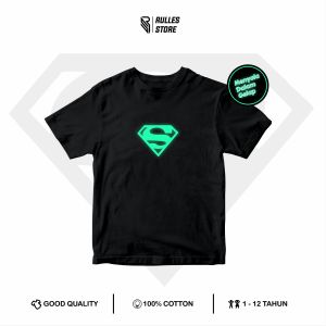 Tshirt Kids Anak Laki laki Perempuan Superman Rainbow Katun Combad 30s Lengan Pendek Premium