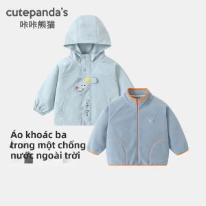CUTEPANDAS | Áo Khoác Nam Thu Đông Lót Nỉ Chống Nước 3-in-1 Thời Trang