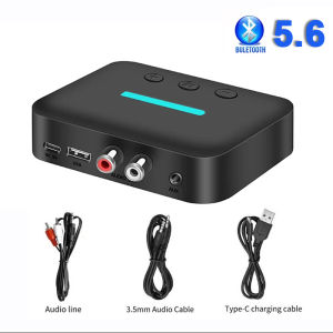 Kebidumei | Bluetooth 5.6 Audio Receiver 3.5mm AUX RCA USB U-Disk Stereo Music Wireless Audio Adapter For PC TV Car Kit Speaker Amplifier