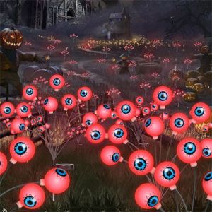 1PC 6LED Halloween Solar Ghost Eye Plug in Light String Used for Autumn Harvest Garden Courtyard Lawn Decoration