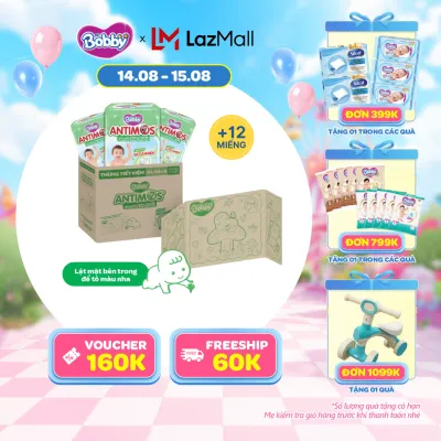 [15-20.09 QUÀ TO][THÙNG TIẾT KIỆM TÔ MÀU] Combo 3 gói tã Quần Xua Muỗi Bobby Antimos – Hàng rào Sả tự nhiên Bye Muỗi 8H - XL48+4