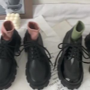 Korean Casual Thick Bottom Shoes For Women Leather Shoes Wild Style School/Work/JK Mary Janes Black Shoes For Women