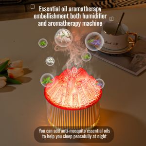 Ultrasonic flame style aromatherapy air humidifier Indoor volcano design auto humidifier