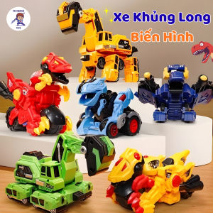 Đồ Chơi Xe Khủng Long Biến Hình 2in1 - Robot Khủng Long Bạo Chúa T-Rex / Khủng Long Ba Sừng