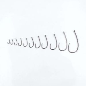 50PCS #4~#24 High Carbon Steel Barbless Fly Hook for Stimulator Hoppers Fly Tying Hook Salmon Trout Fishing Lures Fishhook