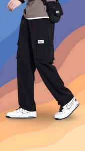 Celana Cargo Panjang Pria polos terbaru uk L/XL/XXL Bahan Tebal Gramasi 220 premium Khusus Hitam