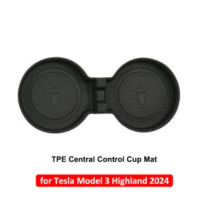 Water Cup Mat for Tesla New Model Y Juniper 2025 Launch Model 3+ Highland 2024 Central Control Cup Mat TPE Waterproof Anti-Slip