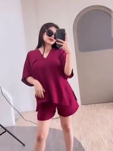 PUTRI BALQIS - ONESET NAGITA Setelan Pendek Hotpans Crinkle Airflow
