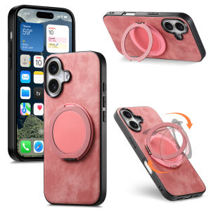 LS | 360 ° Ốp Điện Thoại Có Giá Đỡ Từ Tính Xoay Được Dành Cho Magsafe iPhone 17 Pro 16 15 14 13 12 Pro Max Plus 17Air 16E - Ví Đựng Thẻ Bằng Da