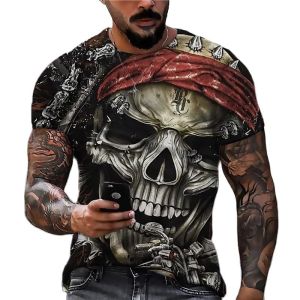 Crew Neck 3D Printing Loose T-shirt for Men Crew Neck 3D Printed Loose T-shirt
