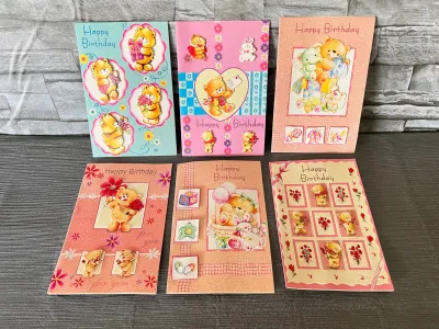 Birthday Card/greetings card/wishing card/3d card/Teddy bear