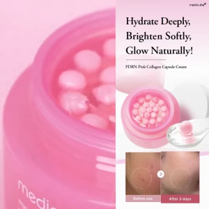Medicube PDRN Pink Pop Collagen Boba Capsule Cream 50g 33% Improved Skin Elasticity Encapsulated PDRN Collagen Essence Boost Skin Firmness Repair Barrier Reduce Fine Lines Anti-Aging Hydrating Glow Restoring Non-Sticky Facial Moisturizer