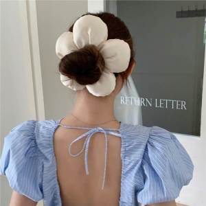 【♡Lovely girls house♡】Popular Fashion Big Flower Hair Rope Ins Scrunchies Ponytail Hair Ties