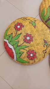 Tampah Bambu Lukis: Dekorasi Ruangan Diameter 50cm & Wall Décor