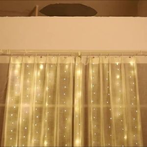 USB Curtain String LampParty Birthday Wall Decoration Garland Wedding Fairy Light 3/6M LED 8 Mode Christmas Light Holiday Decor