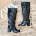 Giày boots đùi nữ zara chuẩn auth boot lửng cao cổ gót cao 5p hoạ tiết vân cá sấu VNXK bốt xuất khẩu dư xịn. 