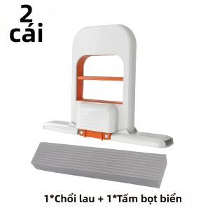 2/8 Cái Chổi Lau Nhà Cầm Tay Tự Vắt Nước Có Thể Gấp Gọn Bông Mút Làm Sạch Dùng Cho Nhà Phòng Tắm Nhà Bếp Dụng Cụ Vệ Sinh Mini