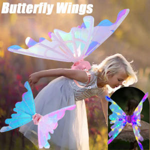 Fairy Wings Butterfly Wings Costume for Kids Elf Lights Electric Angels Baby Girl Backwear