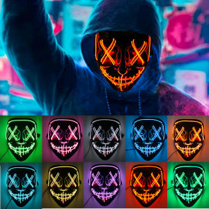Poptrend หน้ากากฮาโลวีน LED Light up หน้ากากหน้ากากน่ากลัวสําหรับเทศกาลคอสเพลย์ฮาโลวีนเครื่องแต่งกาย Masquerade งานปาร์ตี้ Carnival ของขวัญ