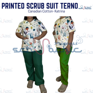 PSC Printed Scrub Suit Top Only for Men & Women/ Canadian Cotton/Medical nurse vet yaya uniform
