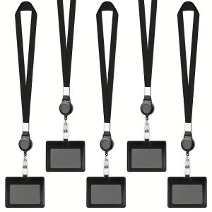 factory access card holder with extendable buckle 1 work ID card holder with hanging rope and zipper
