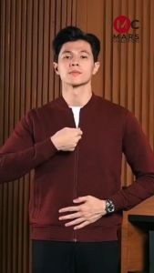 Jaket Bomber Comfy Varsity Ottoman Pria Korea Style Diamond Knit Premium AC-19