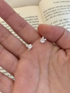 Pure Silver Star Shaped Earrings Womens Luxury Sensation Zirconia Studs Fresh out Fashion Jewelry Ear Cares Pentagram Design