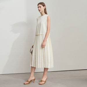 AMII | Minimalist Business Style Pure Color Sleeveless Loose Slightly Elastic Dresses