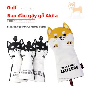 Dominant | Bao Đậy Gậy Golf Thêu Hình AKITA PUPU Hoạt Hình