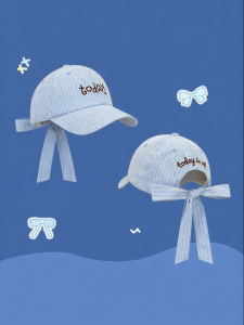 Sweet Sun Protection Striped Letter Embroidery Bow Tie Baseball Cap