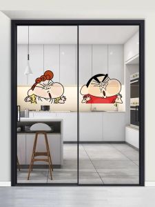 Tranh Dán Kính Dễ Thương Doodle Stick Bùa May Mắn Tranh Dán Tường Trang Trí Phòng Tắm Cửa Nhà Bếp Chống Va Chạm Sáng Tạo