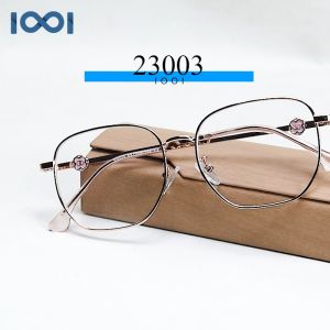 IOOI Eyewear - Kacamata Kotak Metal TR Lensa Anti Radiasi Blueray Photocromic Wanita 23003