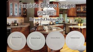 24pc Emboss Ceramic Dinner Set /Microwave Oven & Dishwasher Safe/BPA Free Dinner Set LZ35024