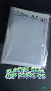 Plastik Seal OPP 25x35x06 (100 lembar) / Plastik Lem 25 x 35 x 06 Bening Rekat Kaos Baju Kemeja Celana Jaket