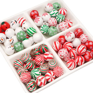 10Pcs màu pha trộn Gỗ Hạt 16/20Mm hạt cườm tròn Cho Vòng Đeo Tay Dây Móc Khóa Tự Làm Thủ Công Làm phụ kiện trang sức Giáng Sinh Hạt