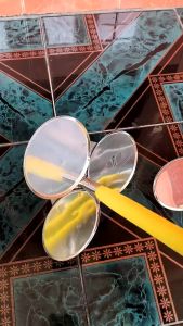 Cetakan peyek bulat bahan stainless anti karat anti lengket 1 cetakan dan 3 cetakan