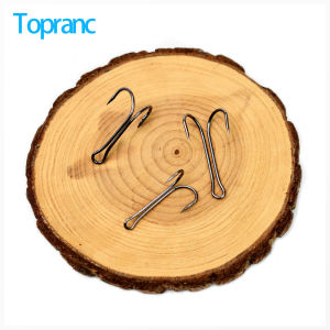 Topranc 40Pcs/Box with Barbed Sea Fishing Double Hooks High Carbon Steel Dual Frog Hooks 1#to 12# Soft Lure Accessories Pesca