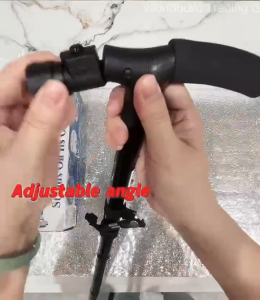 Folding Retractable Climbing Stick with Flashlight Adjustable High Mountaineering Tools 5 Levels of Height Adjustment