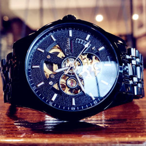 LIBIS | Automatic Waterproof Steel Skeleton Luminescent Mens Watch