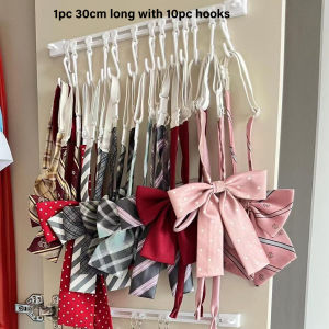3PCs Storage Rack Uniform Tie Display Rack Belt Scarf Scarf Organizing Hanging Rack Wardrobe Storage Artifact Kitchen Track Hook