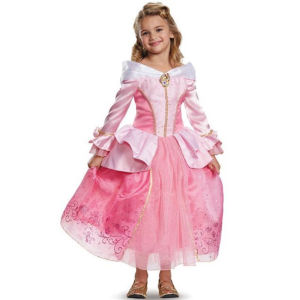 Halloween Childrens Cosplay Princess Sleeping Beauty Dress Polyester Fiber 100% Princess Style Costume for Girls