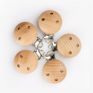 5pcs Baby Pacifier Clip Holder Wooden Soother Teether Feeding Care Nipple Holder Infant Dummy Chew Pacifier Chain Accessories