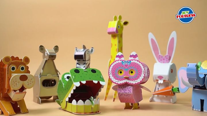【More Animals!】3D Animal Foam puzzles for kids. Zoo animals DIY paper ...