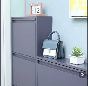 Metal Shoe Cabinet Flip Shoe Rack Wall Mounted Shoes Organizer For Home Multi Layer Entrance Cabinet Shoes cabinet storage