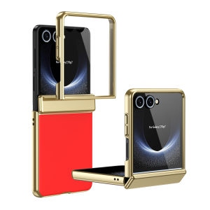 szhaiyu | Luxury Plating Hard Shell Phone Case for Samsung Galaxy Z Flip 8 7 6 Flip7 Flip6 Flip8 with Hinge Screen Protective Cover