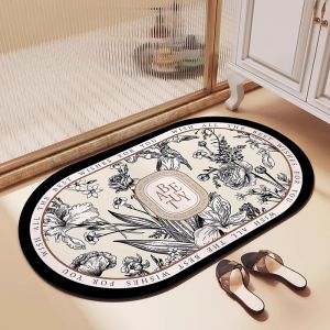 Thảm Sàn Phòng Tắm Bằng Bùn Đỏ Thạch Cao Mềm Cổ Điển Hấp Thụ Nước Nhanh Chống Trượt Chống Bụi Thảm Chân Thoải Mái Thoáng Khí