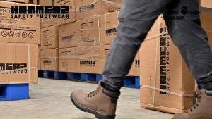 HAMMER2 HM2-222 SIRIM DOSH Safety Working Footwear Shoe Boot Brown 6.5" Lace Up Ankle Kasut Keselamatan 安全 工业 工作 鞋子 靴子 棕色 鞋带